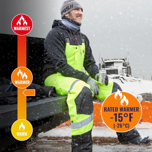Ergodyne GloWear 8928 Lime Medium Insulated High-Visibility Bib Overalls
