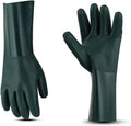 Glove Station Heavy Duty Rubber Gloves - Chemical Resistant PVC Coating | Textured Finish
