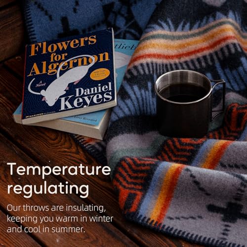 Mountain Large Wool Blanket 62x86 Inches - Warm, Thick, Military Camping Gear