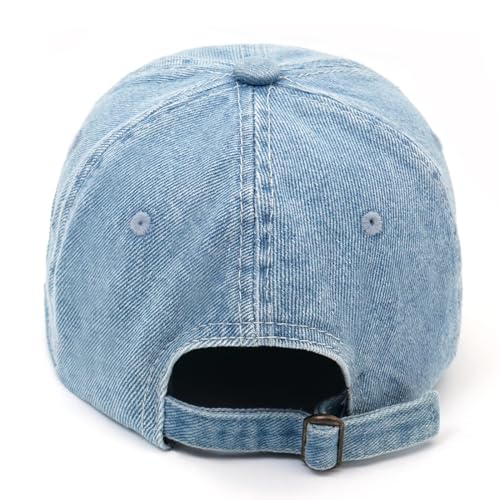 Blue Adjustable Baseball Cap for Men Women Classic Strapback Sun Hat