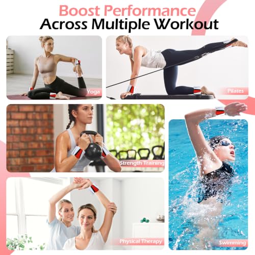 Adjustable Ankle & Wrist Weights for Women 2lb & 4lb Pair - White & Red