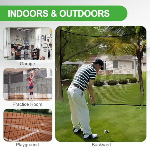 LAKNUAL 12x20ft Golf Practice Net with Complete Setup Kit Indoor Outdoor Barrier