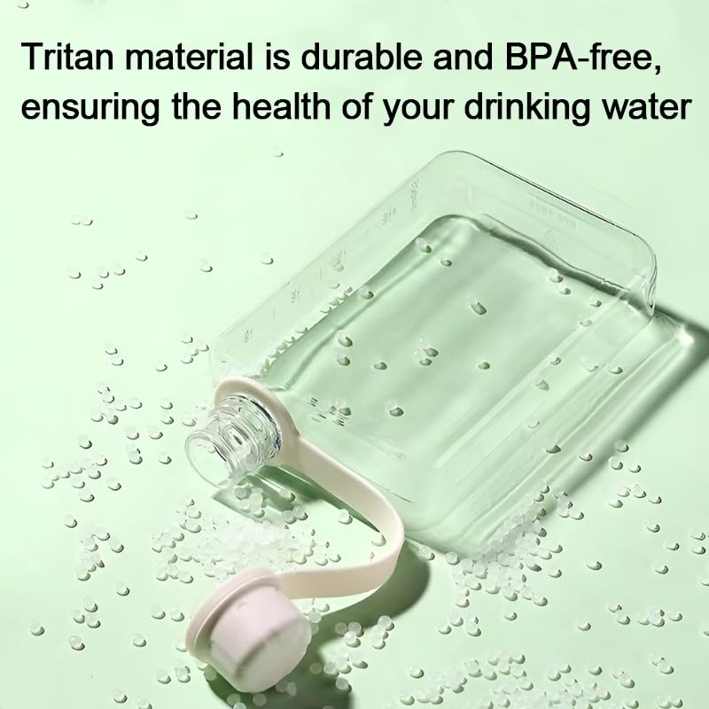 8.2 oz Flat Water Bottle Travel Flask - BPA Free, Leakproof, Grey