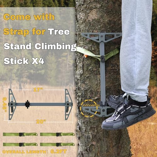Tomaki 4 Pack Climbing Sticks for Hunting, Non-Slip Aluminum Tree Climbing Steps - Model 4