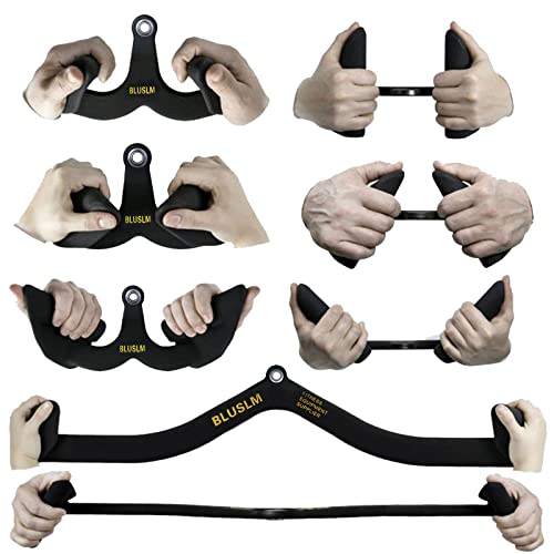 BLUSLM 7Pcs Lat Pulldown Bar Set for Cable Machine Back & Tricep Training