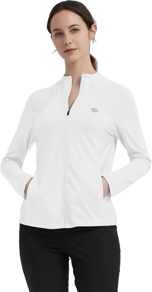 MoFiz Women's Lightweight Full Zip Hiking Shirt - UPF 50+ Sun Protection, Long Sleeve Outdoor Jacket