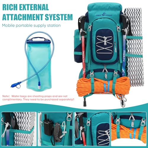 Waterproof Hiking Backpack 70L with Rain Cover for Camping & Climbing - Black