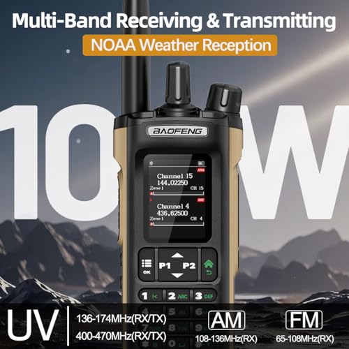 BAOFENG DM-32UV DMR Handheld Radio 10W Long Range Two-Way Radio GPS NOAA Weather - Desert Tan 2-Pack Full Kit