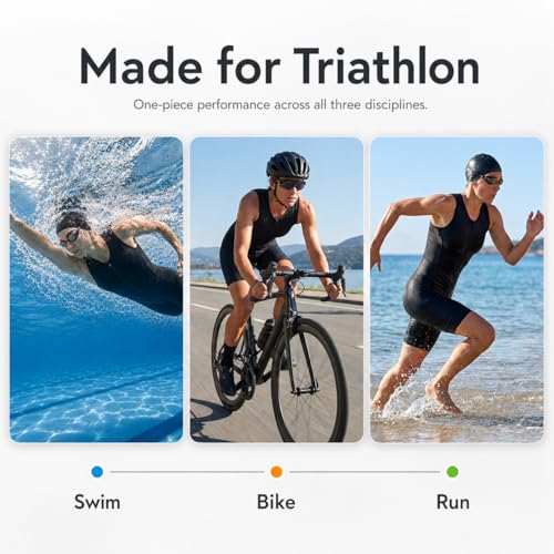Women's Triathlon Suit - Sleeveless Padded Half-Zip Trisuit, Medium, Black