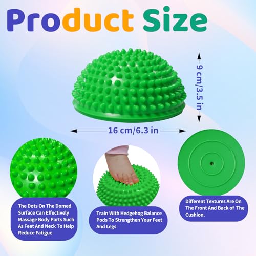 Teal Wobble Cushion Set with Hedgehog Balance Pods & Pump - Balance Trainer