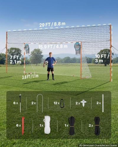 16 x 7FT Soccer Goal with Rebounder & Backstop - Youth Practice Set