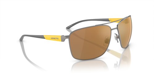 ARNETTE Man Sunglasses Matte Gunmetal Frame, Brown Mirror Gold Polarized Lenses, 65MM