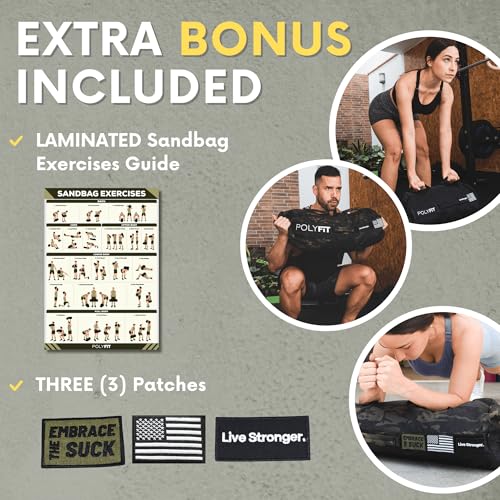 Polyfit Workout Sandbag Pro - Heavy-Duty Adjustable Fitness Weights