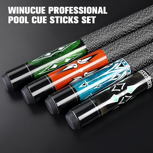 Set of 4 58-Inch Maple Billiard Pool Cues for Adults with 13mm Tips