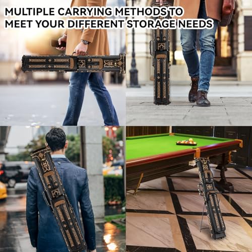 2x4 Hard Pool Cue Case with Stand & Accessory Storage - Billiard Cue Organizer