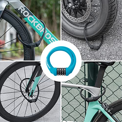 Blue Bike Cable Lock with 4-Digit Combination Anti-Theft Lightweight 1.83ft