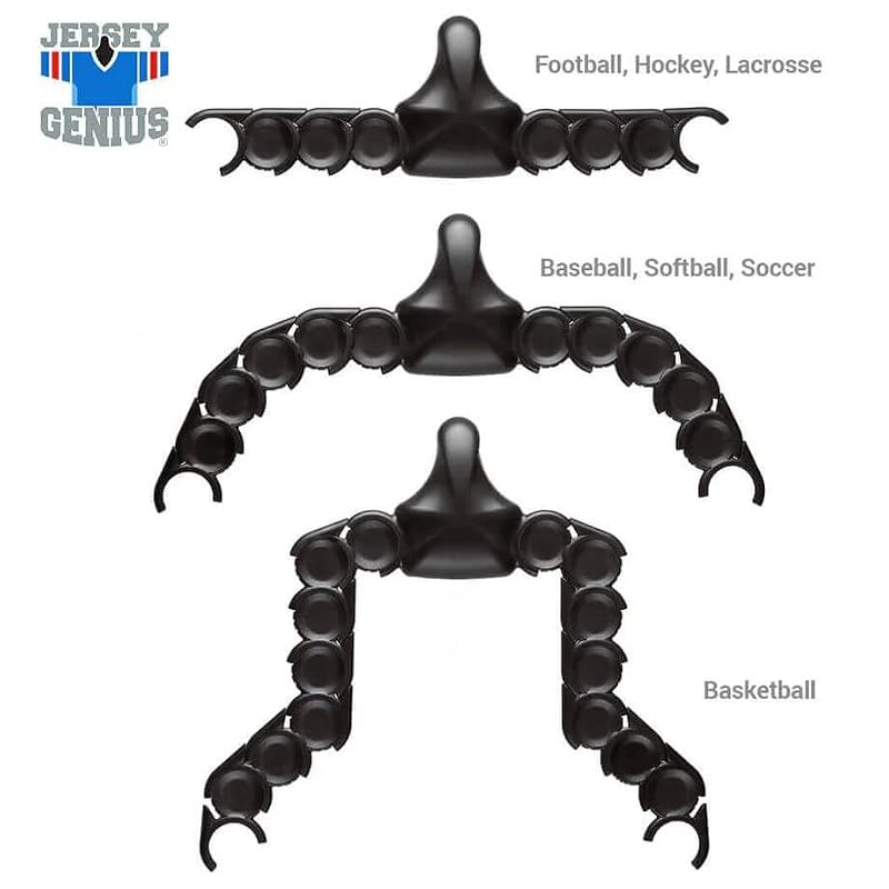 ChalkTalkSPORTS JerseyGenius Adjustable Jersey Hanger 3 Pack Wall Mount