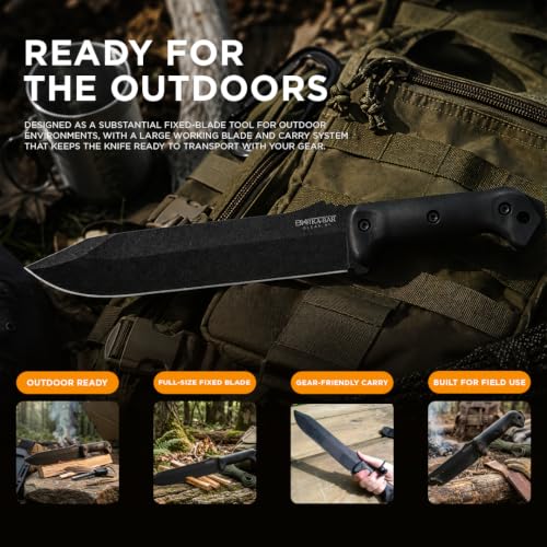 Tactical Combat Bowie Knife 9.25 inch Blade with Sheath, 1095 Cro-Van Steel