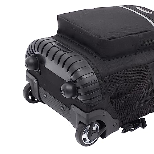 Travelers Club 18-Inch Water-Resistant Rolling Backpack with Shoulder Straps - Black