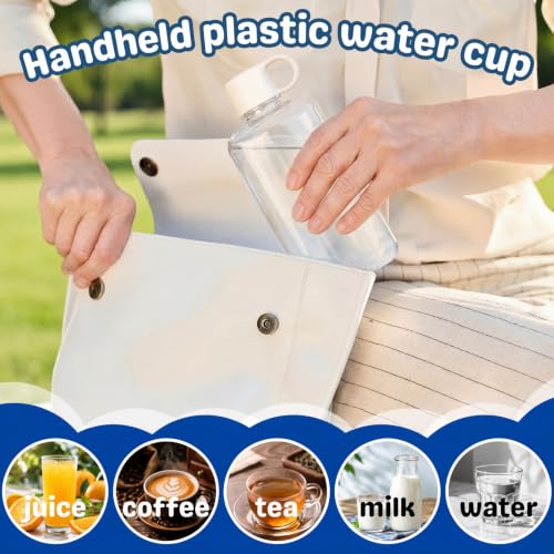 2 Pack Portable Flat Water Bottles 17oz BPA Free Slim Drinking Travel Bottles