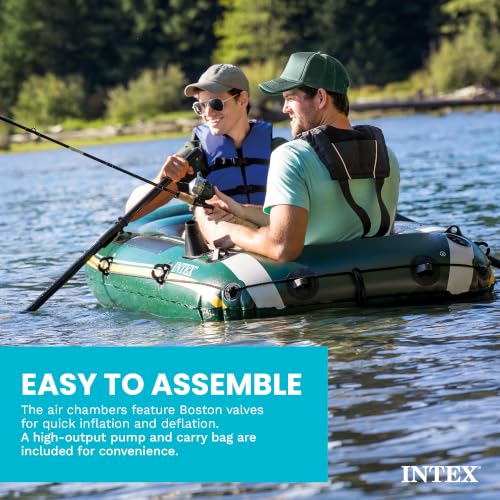 Intex Seahawk 2 Inflatable Boat Set - 2 Person, 48in, PVC, Includes Pump & Oars (Variation 1)