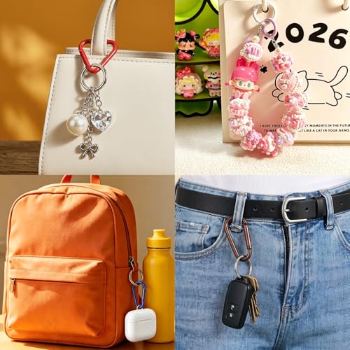 Heart-Shaped Carabiner Clip Bulk 40 Pcs Keychain Snap Spring Hooks