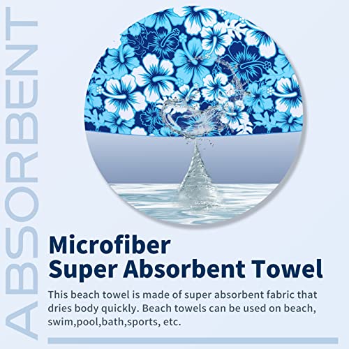 TwoYek 6 Pack Extra Large Microfiber Beach Towels 71x32 Inches - Quick Dry, Sand Free Travel & Pool Towels