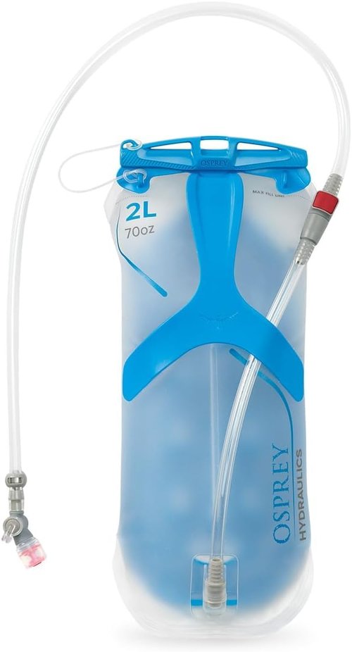 Osprey Hydraulics 2L Backpack Water Reservoir with Bite Valve - BPA-Free, Leakproof Hydration Bladder with QuickConnect and Slide-Seal - Compatible with Most Hiking and Biking Packs