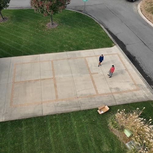 Pickleball Court Marking Kit for Driveway & Backyard - Regulation-Size Stencil & Paint Set