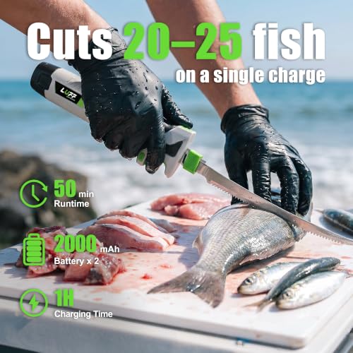 LUFF 12V Electric Fillet Knife, 8" & 10" Reciprocating Blades