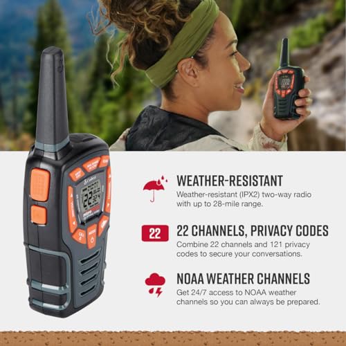 3-Pack Cobra ACXT545 Weather-Resistant Walkie Talkies with NOAA Weather, 28-Mile Range