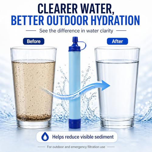 PRIMITIVE LABS 3-Pack Portable Water Filter for Hiking Camping Emergency Survival