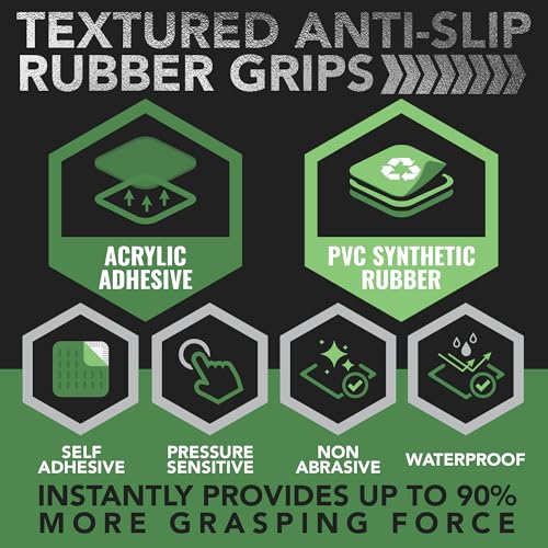 Black 5x7 Inch Multi-Purpose Rubber Grip Tape Pack of 2 - Non Slip, Waterproof