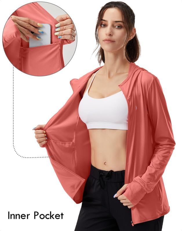 Soothfeel Women's Sun Protection Hoodie Jacket - Lightweight UPF 50+ Long Sleeve for Outdoor Hiking