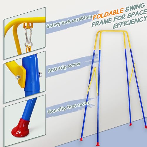 Yellow Toddler Swing with Tray - 4-in-1 Outdoor Indoor Baby Swing