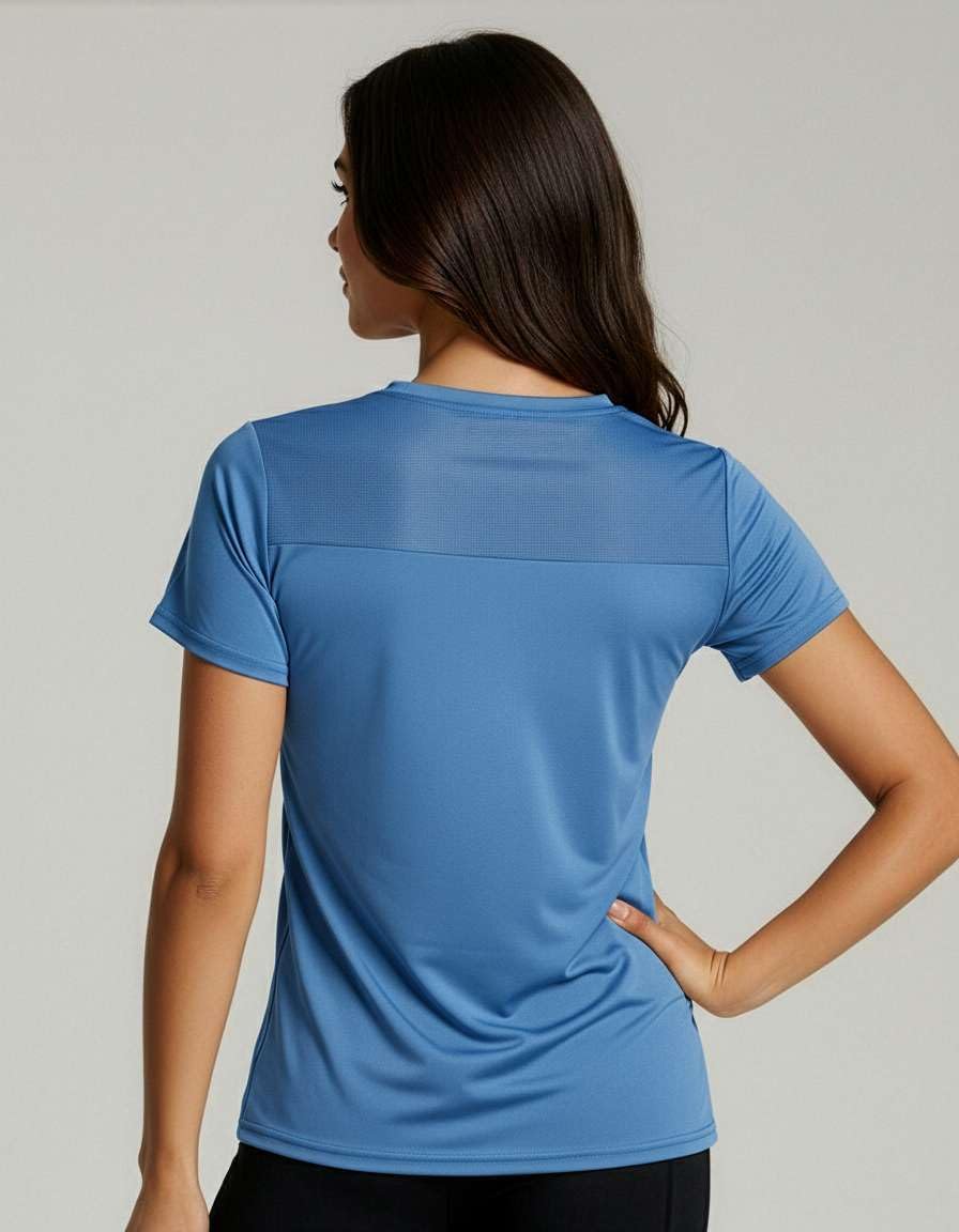 Real Essentials Women's Athletic T-Shirts - 5 Pack Short Sleeve Mesh Insert Activewear (Plus Size)