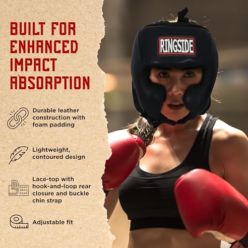 Black Medium Ringside Competition-Like Boxing Headgear with Cheeks