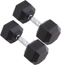 Body Sport Hex Dumbbells - Rubber Encased Weights for Strength Training | Home Gym Essentials