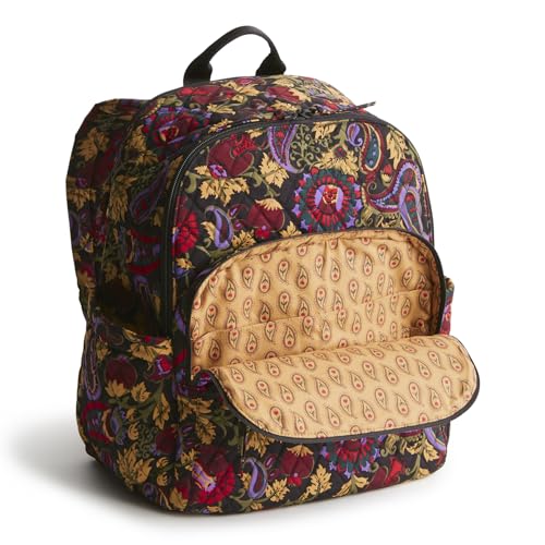 Vera Bradley Women's Premium Cotton Bancroft Backpack - Midnight Garden Paisley, One Size