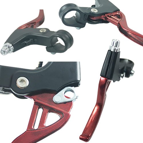 Lomodo 6 Pieces Bicycle Brake Accessories Including 2 Pack Aluminium Alloy Brake Levers (2.2 cm in Diameter) and 2 Pair V Brake Set and 2 Pack Brake Wire for Mountain/Road/MTB Bike (Blue)
