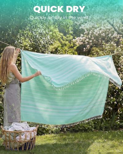 Antfuny Extra Large Thinner Aqua Beach Towel - Jumbo Sand-Free, Quick-Dry Outdoor Mat