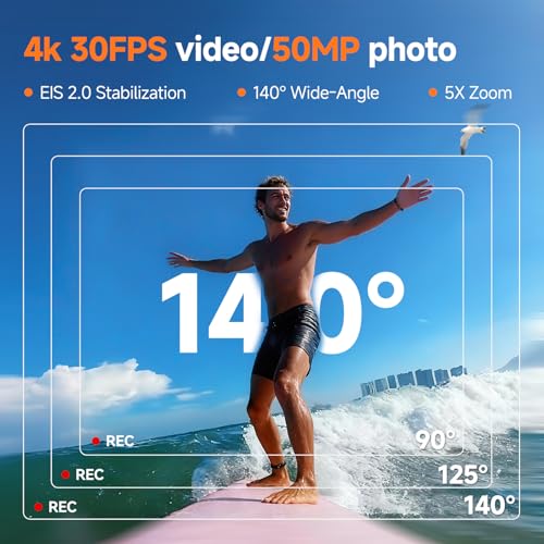 SVBONY Underwater Camera Snorkel Set - 4K Action Camera for Swimming & Beach