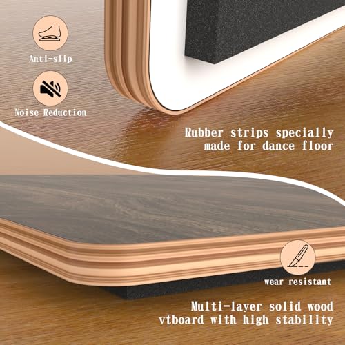 Walnut Portable Tap Dance Floor Board 46.4x29.5 inch Cushioned Dance Mat