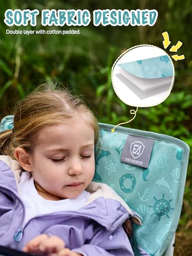 Kids Camping Chair with Cup Holder & Safety Lock - Dolphin Green, Portable, Supports 150lbs