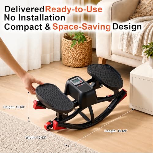 U-Track Low-Impact Exercise Stepper with Resistance Bands & Massage Pedals