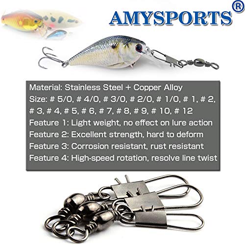 Fishing Barrel Swivel Snap 12 Size 24lb Stainless Steel Saltwater Freshwater 50 pcs
