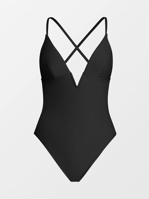 CUPSHE One Piece Swimsuit - Deep V Neck with Crisscross Back & Adjustable Straps | Stylish & Comfortable