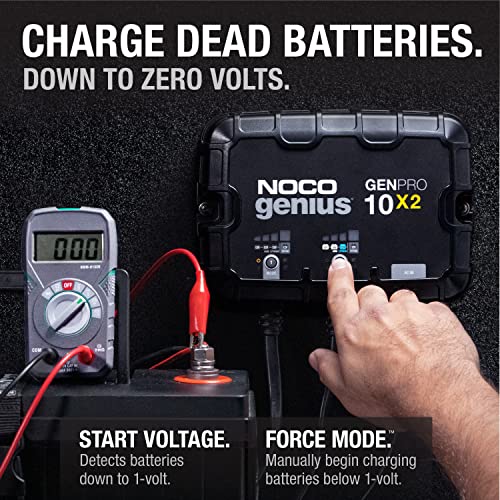 NOCO GENPRO10X2 12V 20A 2-Bank Marine Battery Charger & Maintainer (10A per Bank)