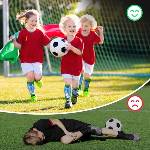 Kids Soccer Shin Guards Small Blue for Boys and Girls 2-18 Years