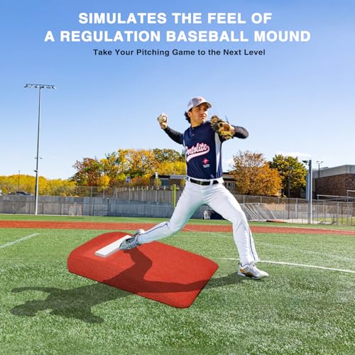 Portable Baseball Pitching Mound 42x34x5 Inch with Synthetic Turf & EVA Base